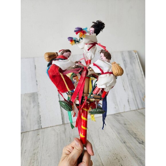 Vintage folk art childs toy tribal dancing people music - Picture 2 of 11